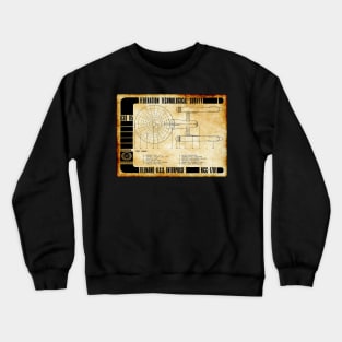 Federation Technological Survey Star Ship Top View Crewneck Sweatshirt